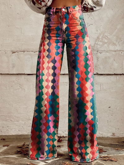 Lina™ - Retro-Inspired Relaxed Wide Leg Trousers