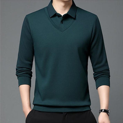 Julian™ - Stylish Striped Collar Two-Piece Shirt Set