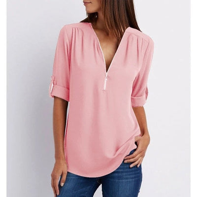 Gwen | Stylish Zip-Up Blouse