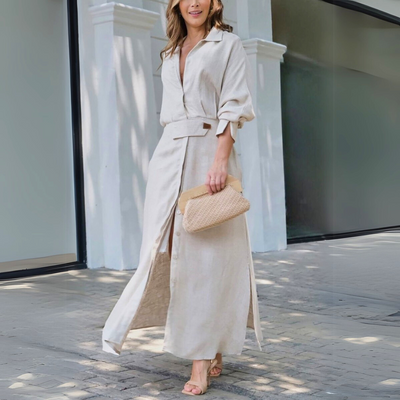 Jeanette™ | Chic V-Neck Maxi Dress