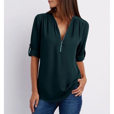 Gwen | Stylish Zip-Up Blouse
