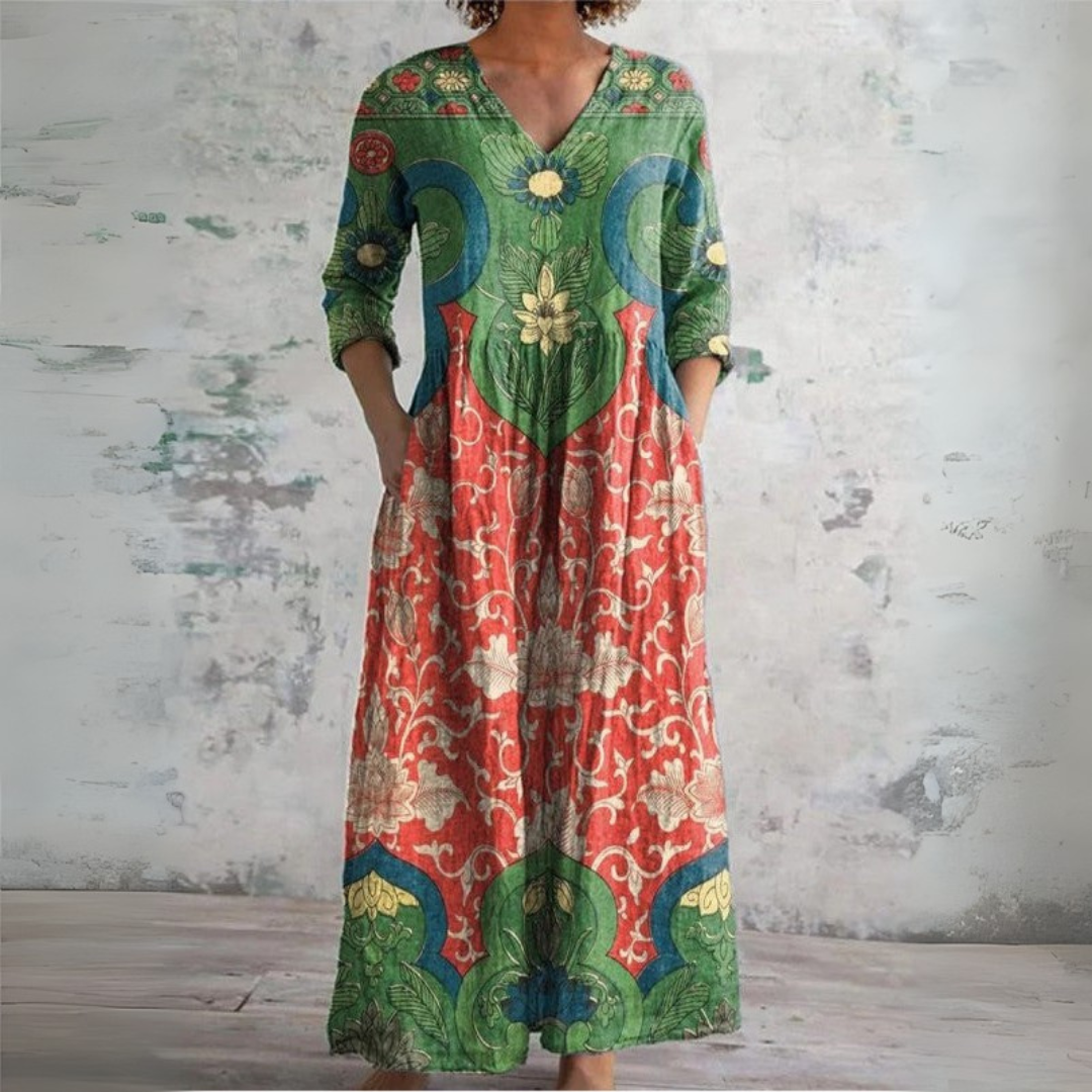 Judith | Retro Floral Maxi Dress