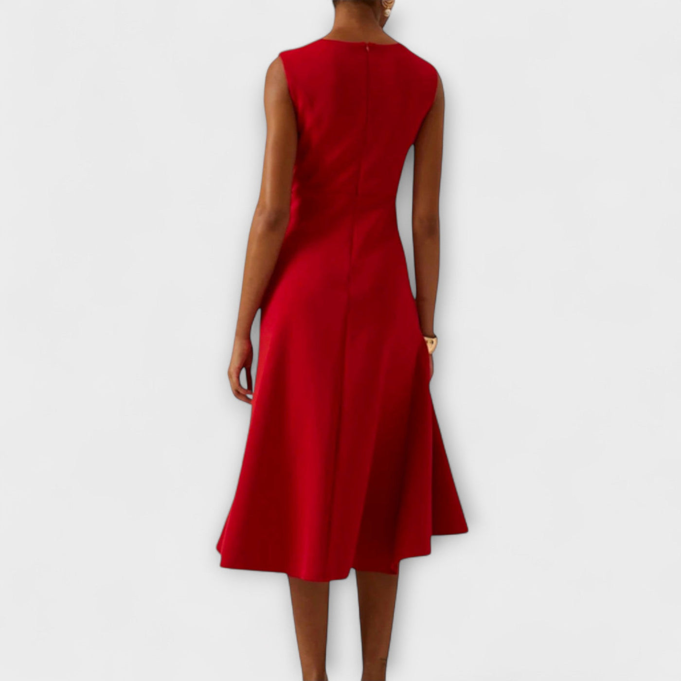 Juliette – Asymmetrical Midi Dress with Draped Design