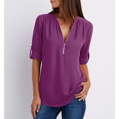 Gwen | Stylish Zip-Up Blouse