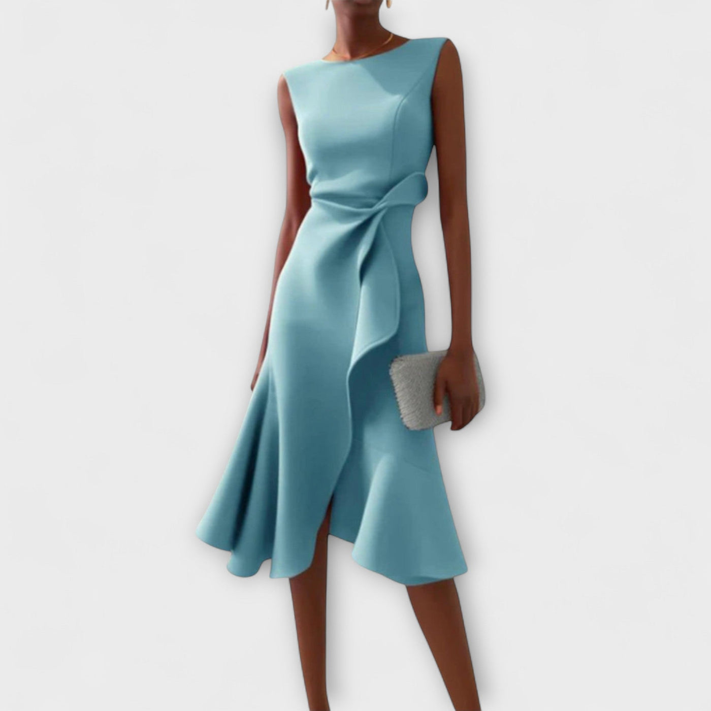 Juliette – Asymmetrical Midi Dress with Draped Design