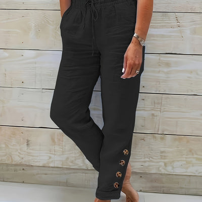 Linnea™ – Tailored Slim Straight Cotton Trousers