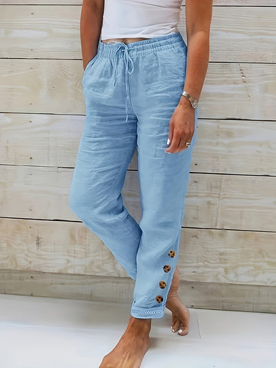Linnea™ – Tailored Slim Straight Cotton Trousers