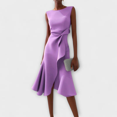 Juliette – Asymmetrical Midi Dress with Draped Design