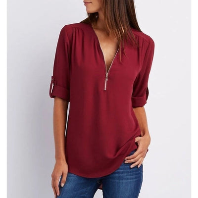 Gwen | Stylish Zip-Up Blouse