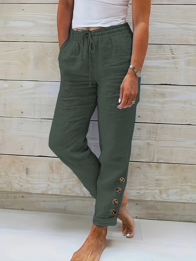 Linnea™ – Tailored Slim Straight Cotton Trousers