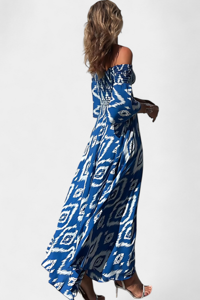Off-the-Shoulder Sea Floral Dress