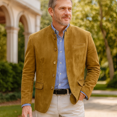 Men’s Suede Leather Jacket – Timeless Style with Premium Comfort