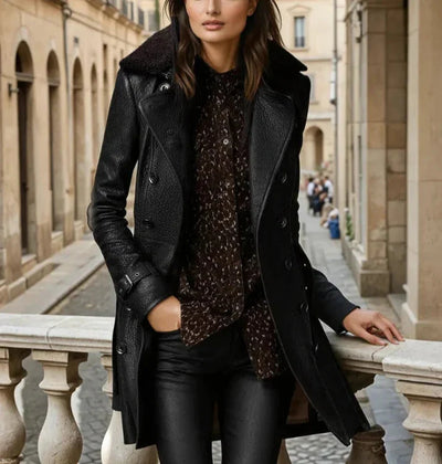 Tiara | Elegant Leather Coat