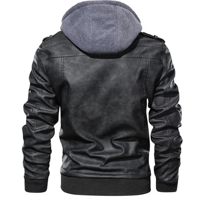 Jacob - Men's Hooded Leather Jacket