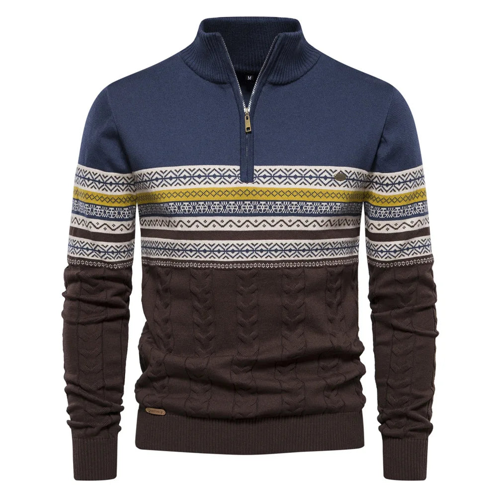Henry™ - Chic Fair Isle Half-Zip Sweater