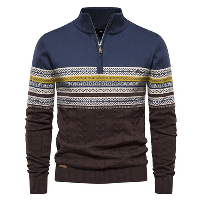Henry™ - Chic Fair Isle Half-Zip Sweater