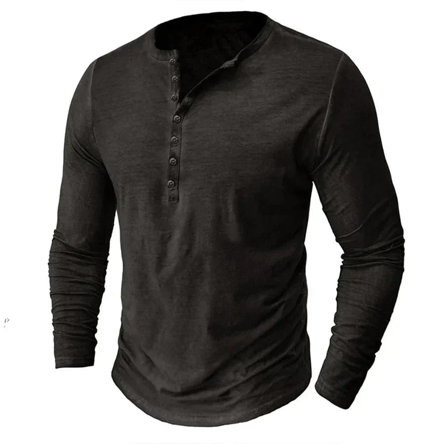 Long-Sleeved Henley Top