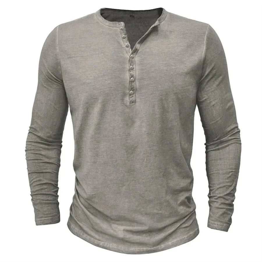 Long-Sleeved Henley Top