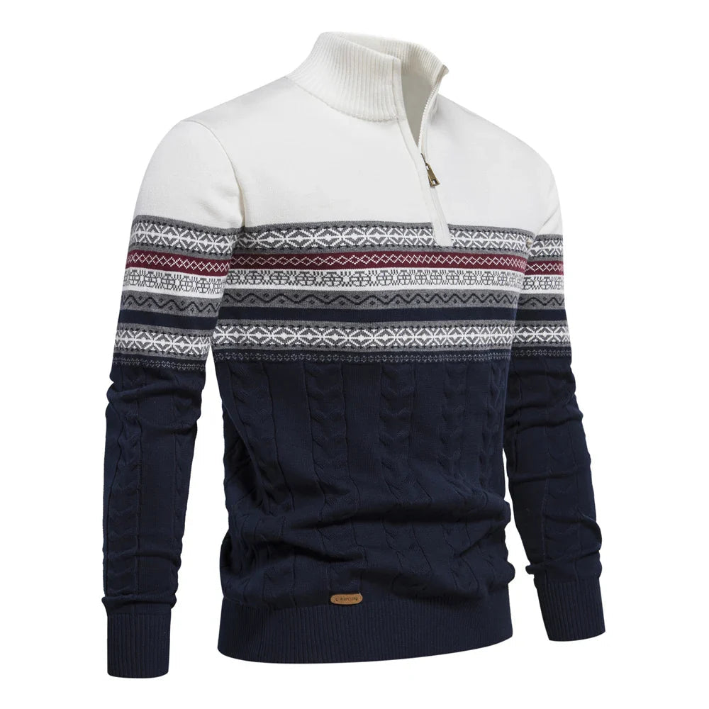 Henry™ - Chic Fair Isle Half-Zip Sweater