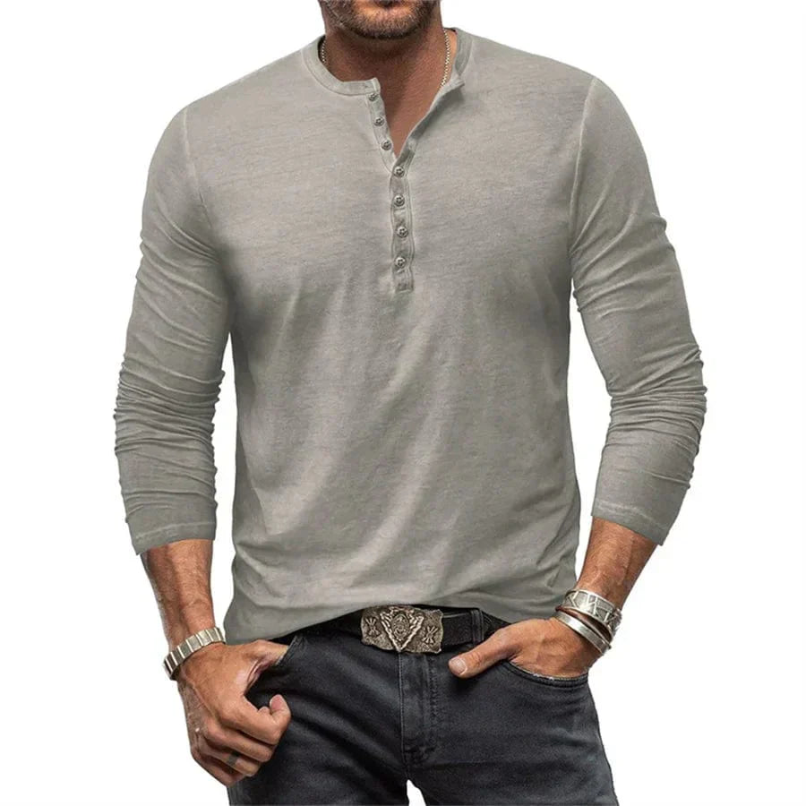 Long-Sleeved Henley Top