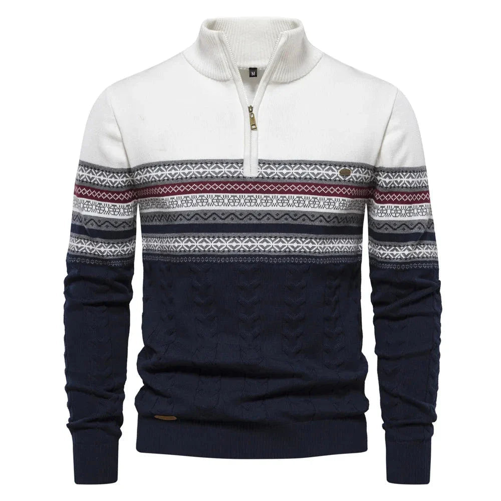 Henry™ - Chic Fair Isle Half-Zip Sweater