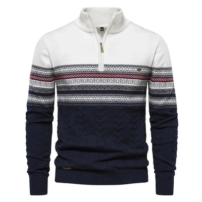 Henry™ - Chic Fair Isle Half-Zip Sweater
