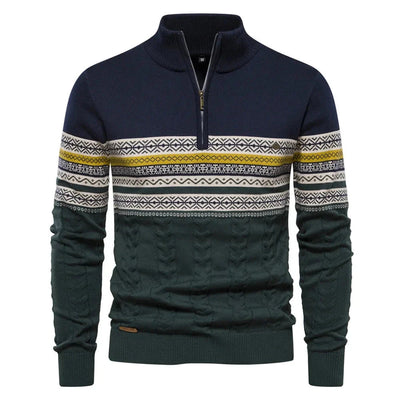 Henry™ - Chic Fair Isle Half-Zip Sweater