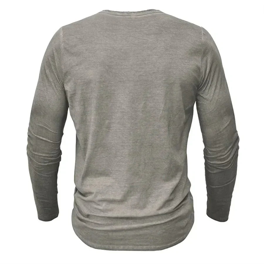 Long-Sleeved Henley Top