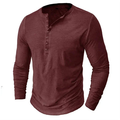 Long-Sleeved Henley Top