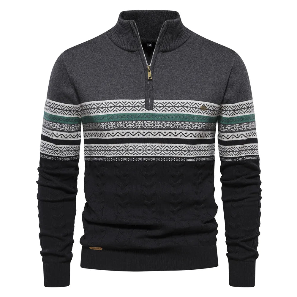 Henry™ - Chic Fair Isle Half-Zip Sweater