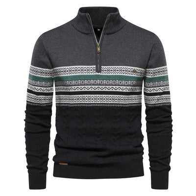 Henry™ - Chic Fair Isle Half-Zip Sweater