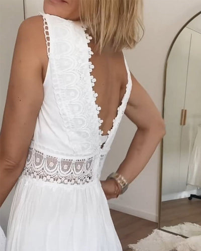 Aurélie™ | Chic V-Neck Lace Dress