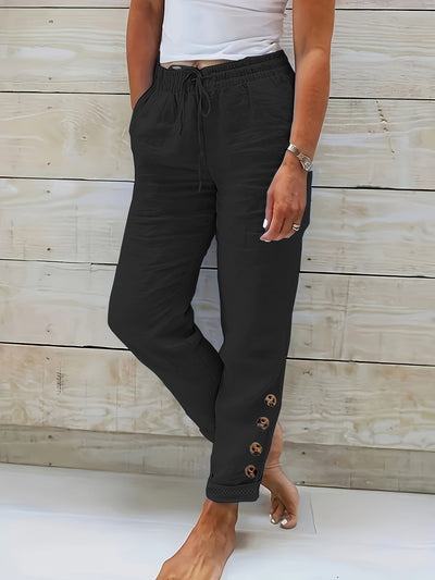 Linnea™ – Tailored Slim Straight Cotton Trousers