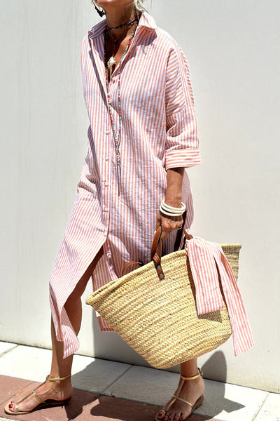 Sophia | Classic Striped Shirt Dress for Effortless Elegance