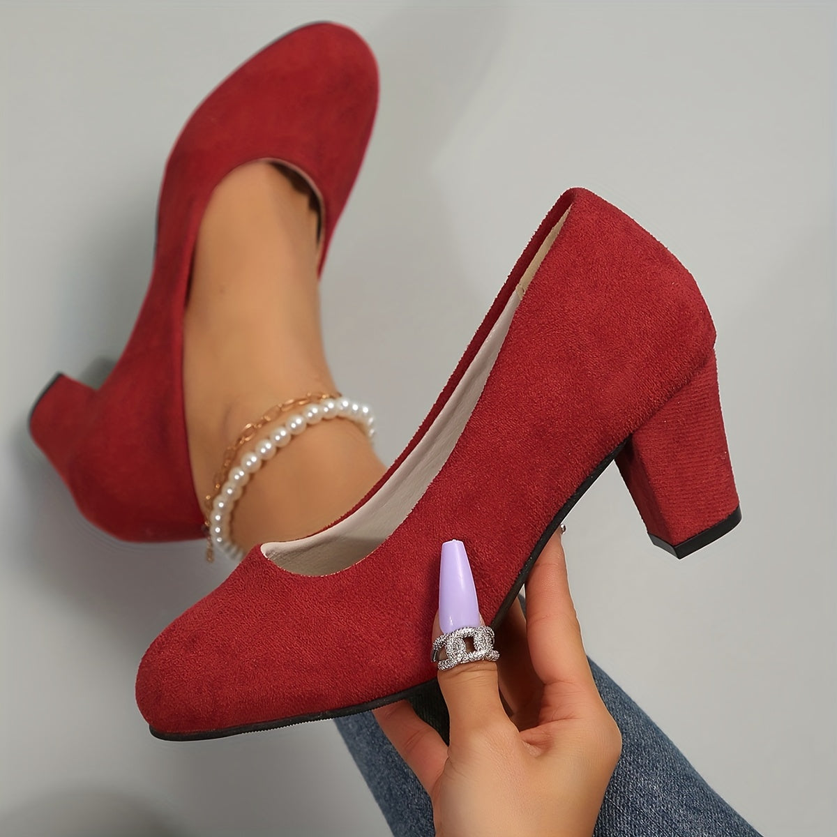 Lauren™ – Wide Toe Pumps with Stable Heel
