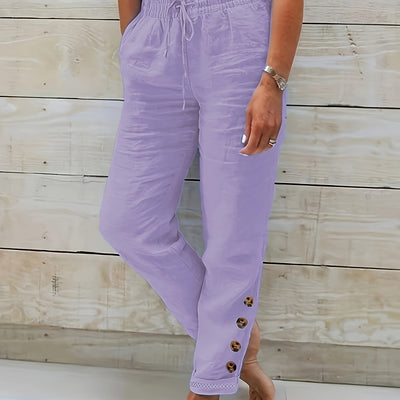 Linnea™ – Tailored Slim Straight Cotton Trousers