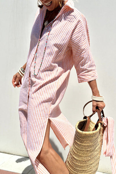 Sophia | Classic Striped Shirt Dress for Effortless Elegance