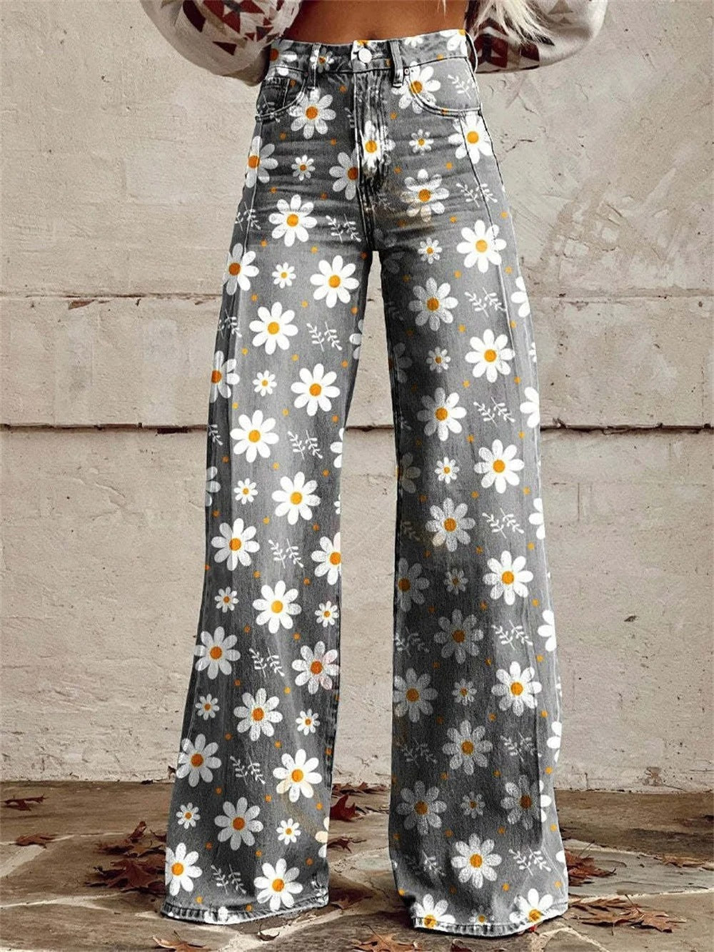 Charlotte™ - Cozy Floral Print Wide-Leg Trousers in Vibrant Colors