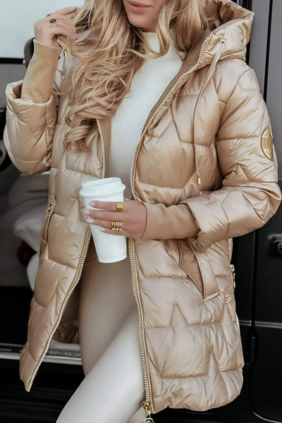 Sophia - Elegant winter coat with hood and padding