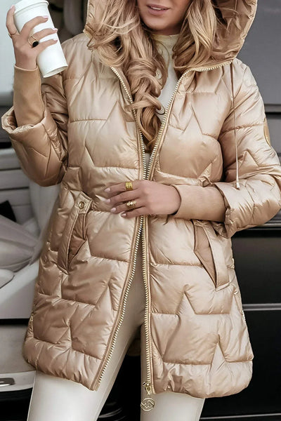 Sophia - Elegant winter coat with hood and padding