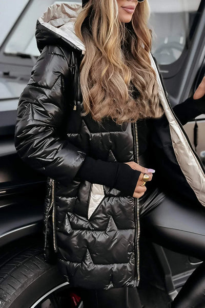 Sophia - Elegant winter coat with hood and padding