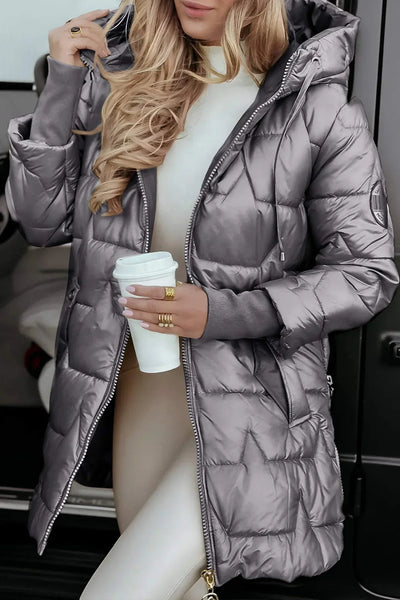 Sophia - Elegant winter coat with hood and padding