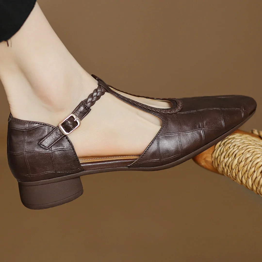 Orthopedic Leather Heels – Elegant Comfort Shoes with Support & Stability