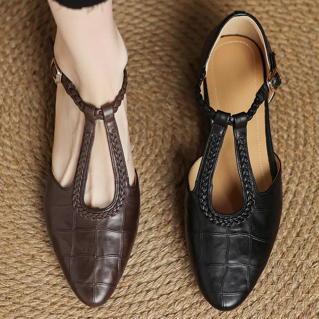 Orthopedic Leather Heels – Elegant Comfort Shoes with Support & Stability