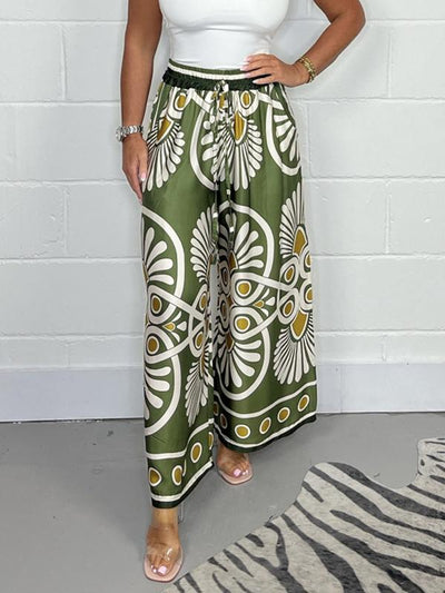 Sally | Stylish Satin Track Pants with Trendy Print