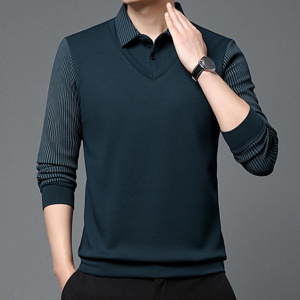 Julian™ - Stylish Striped Collar Two-Piece Shirt Set
