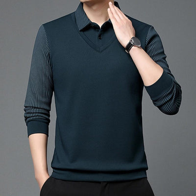 Julian™ - Stylish Striped Collar Two-Piece Shirt Set
