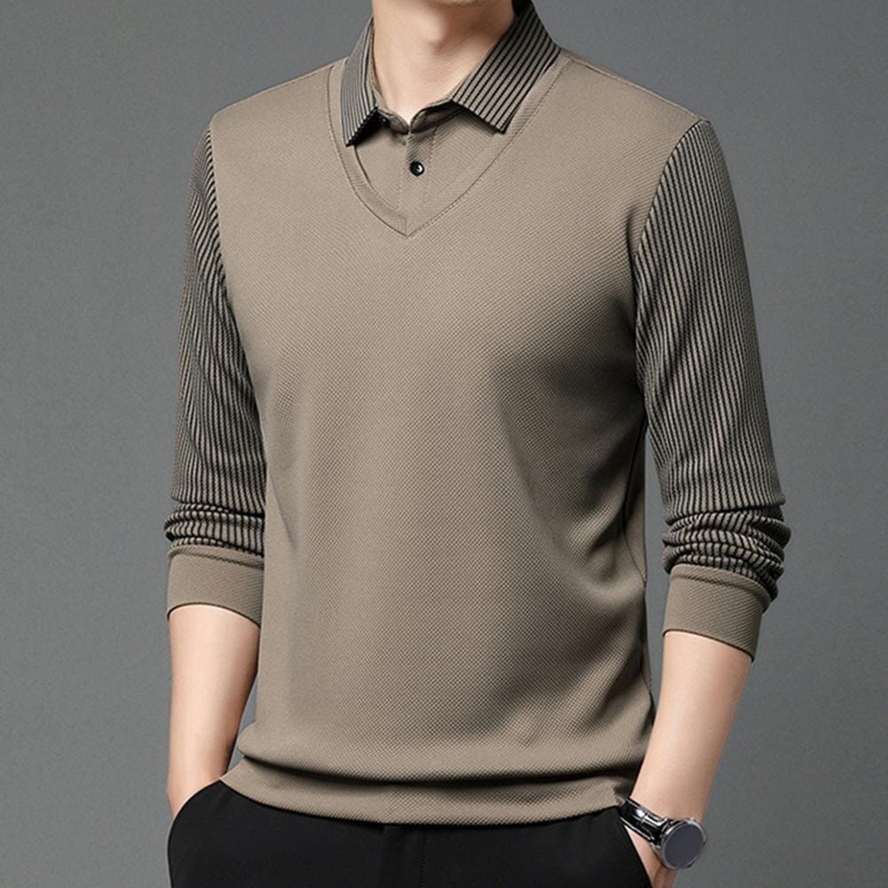 Julian™ - Stylish Striped Collar Two-Piece Shirt Set