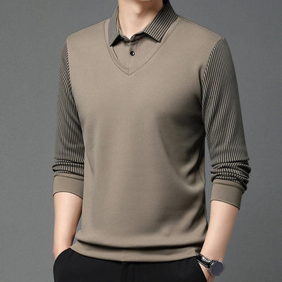 Julian™ - Stylish Striped Collar Two-Piece Shirt Set
