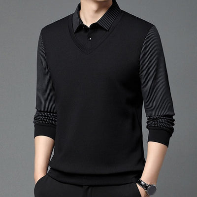 Julian™ - Stylish Striped Collar Two-Piece Shirt Set